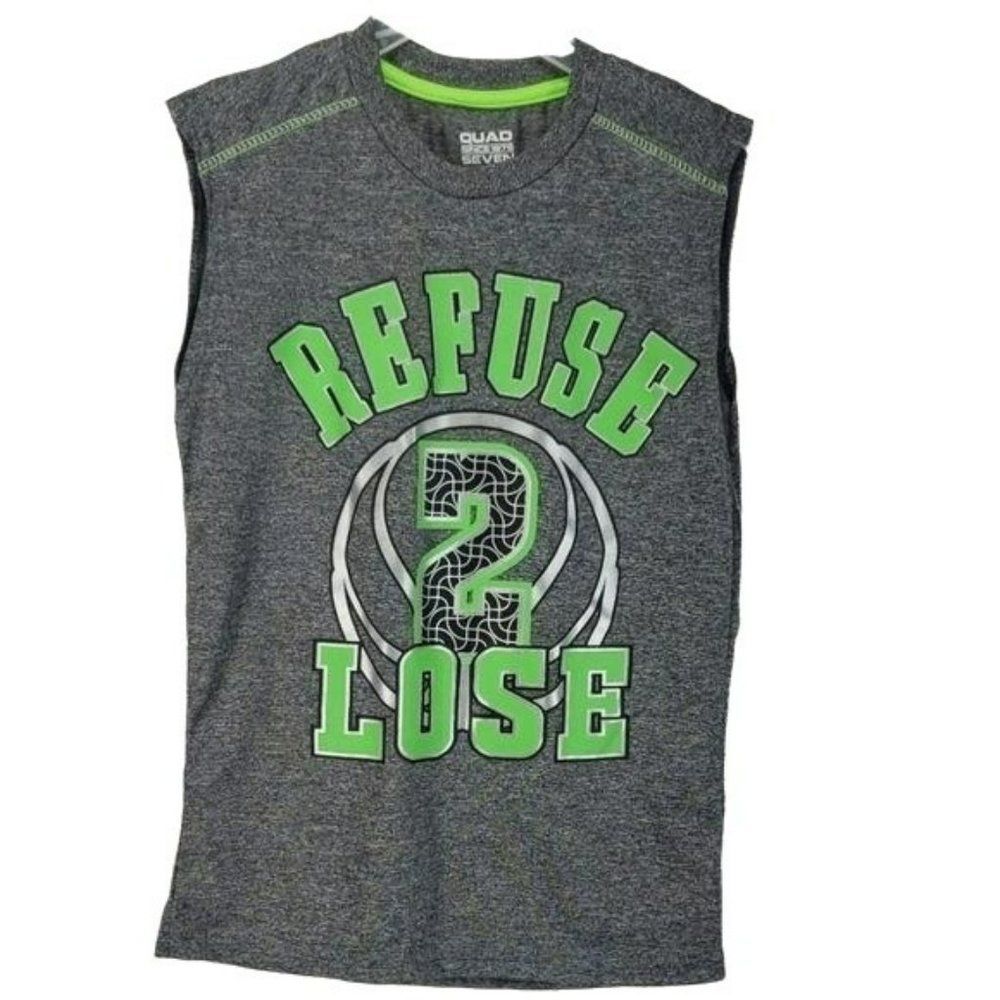 Quad Seven‎ Boys Refuse to Lose Athletic Gray Muscle Tank Top Shirt